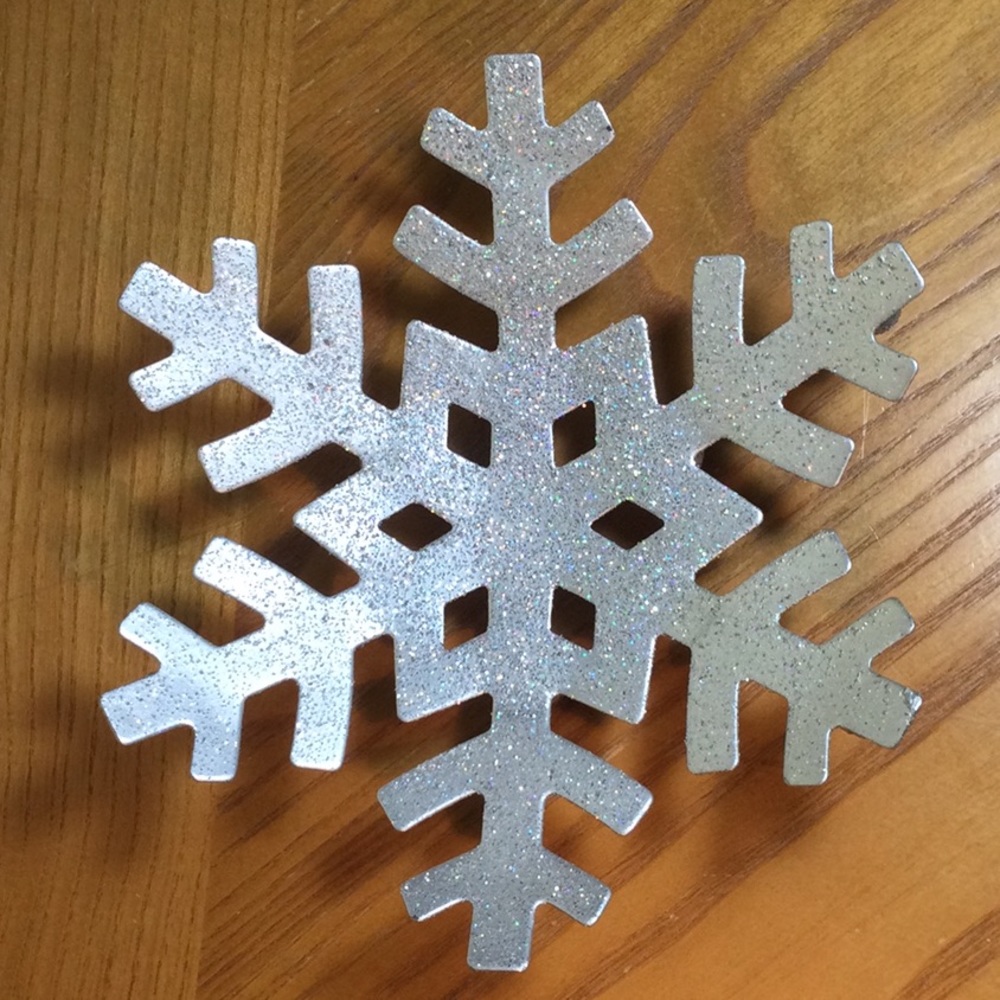 Silver Sparkle Snowflake Candle Holder